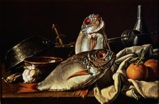 Still Life with two sea breams by Luis Melendez