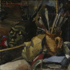 Still-Life with the Self-Portrait, 1922. Creator: Vaino Kunnas