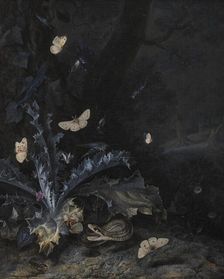 Still Life with Thistle and Snake, 1663. Creator: Otto Marseus van Schrieck