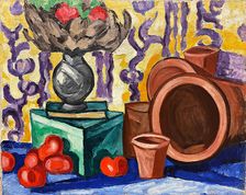 Still life with tomatoes, 1910-1911. Creator: Rozanova, Olga Vladimirovna (1886-1918)