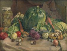 Still Life with Vegetables, 1922. Creator: Ladislav Treskon
