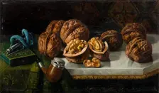 Still Life with Walnuts and Meerschaum, c1850-1890. Creator: Jose Felipe Parra