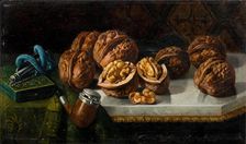 Still Life with Walnuts and Meerschaum, c1850-1890. Creator: Jose Felipe Parra