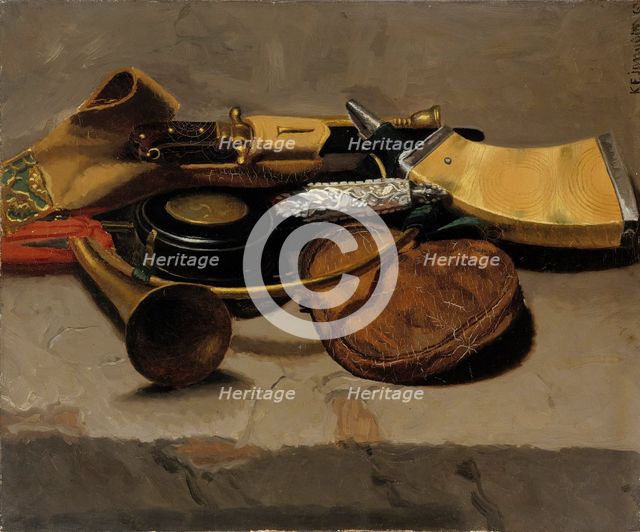 Still Life with Weapons, 1863. Creator: Karl Emanuel Jansson.