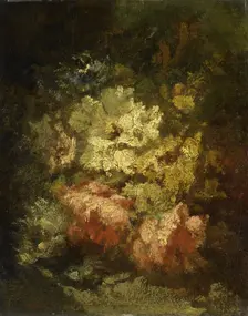 Still Life with White and Red Roses, 1860-1876. Creator: Narcisse Virgile Diaz de la Pena