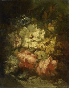 Still Life with White and Red Roses, 1860-1876. Creator: Narcisse Virgile Diaz de la Pena