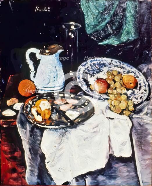 Still Life with White Jug, c1930. Creator: George Leslie Hunter.