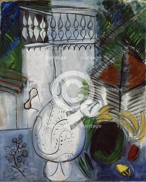 Still Life with White Tower (Nature morte à la tour blanche), 1913-1947. Creator: Dufy, Raoul (1877-1953).
