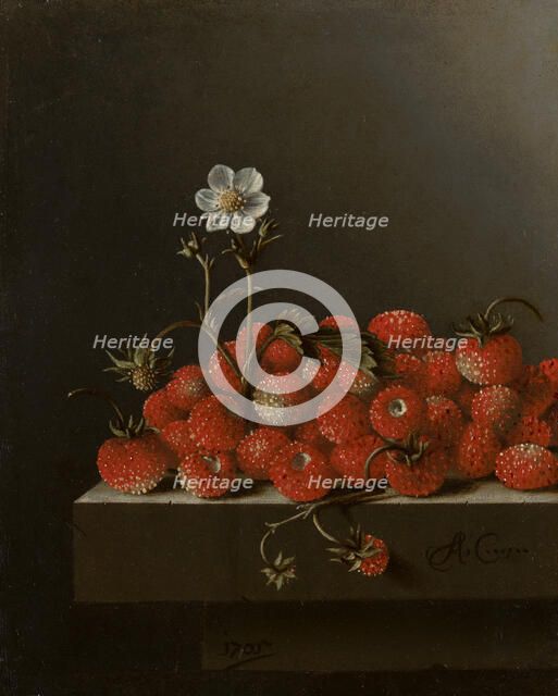 Still Life with Wild Strawberries, c1680-1700. Creator: Adriaen Coorte.