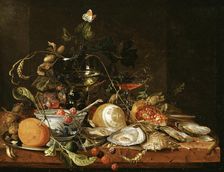Still Life with Wine, Fruit and Oysters. Creator: Jan Davidsz de Heem