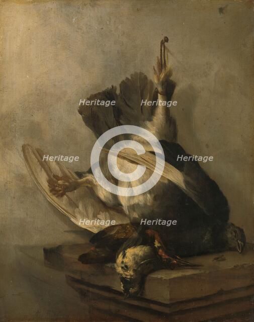 Still Life with Woodpecker and Snipes, 1655. Creator: Cornelis Lelienbergh.