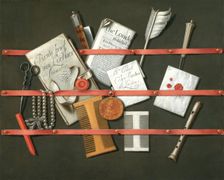 Still Life: A Letter Rack, 1692. Creator: Edwaert Collier
