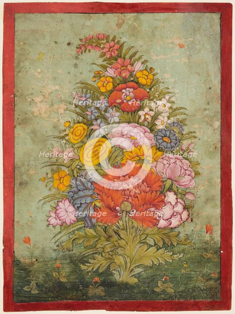 Still life: Bouquet of Flowers Emerging from the Grass, c. 1750. Creator: Unknown.
