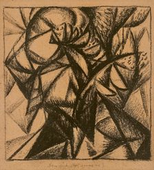 Still life - Bouquet with Autumn Leaves, 1915. Creator: Bogomazov, Alexander Konstantinovich (1880-1930)