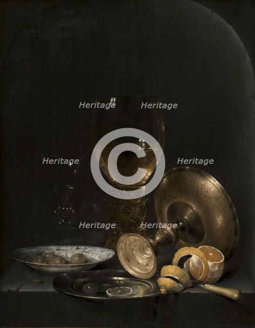 Still life. Breakfast Piece in a Stone Niche, 1640-1649. Creator: Jan Hendricksz van Zuylen.