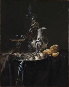 Still Life. Breakfast Piece with a Silver Jug, 1657. Creator: Willem van Aelst