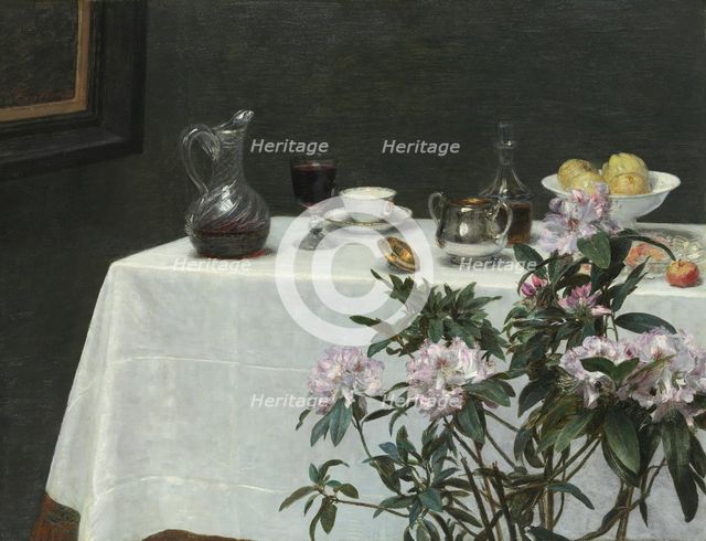 Still Life: Corner of a Table, 1873. Creator: Henri Fantin-Latour.