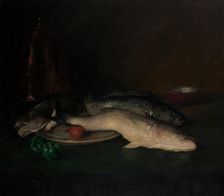 Still Life: Fish, by 1908. Creator: William Merritt Chase