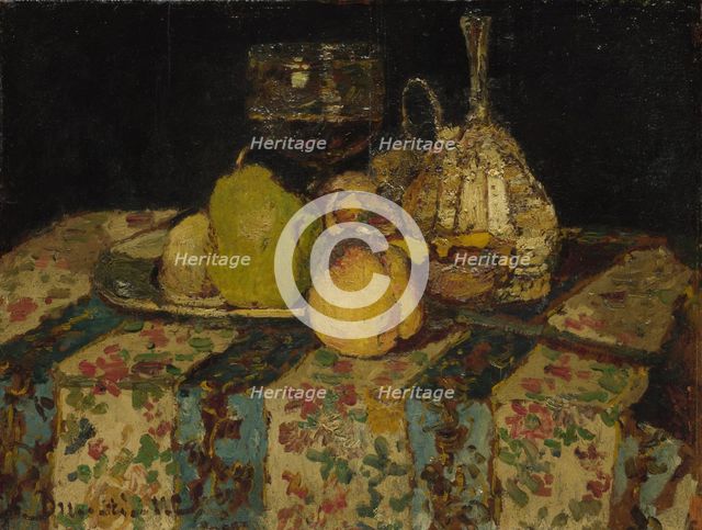 Still Life: Fruit, c. 1880. Artist: Monticelli, Adolphe-Thomas-Joseph (1824-1886)
