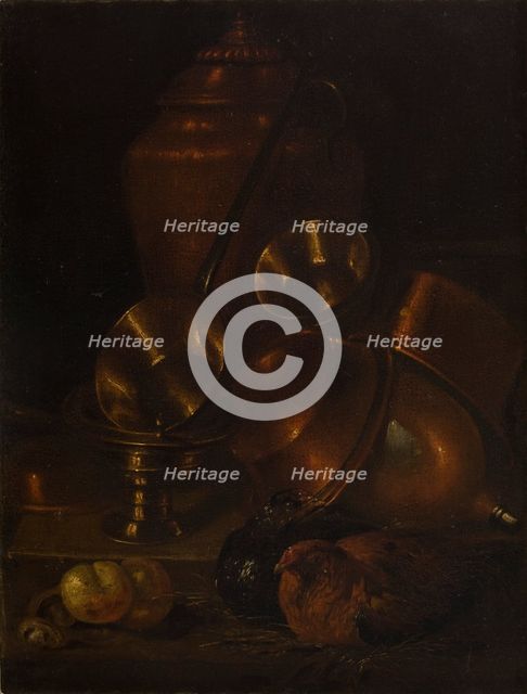 Still Life (Hen with Brass and Copper Vessels), 2nd half of 17th century. Creator: Martin Dichtl.