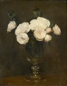 Still Life: Malmaison Roses, 1872. Artist: Henri Fantin-Latour