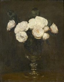 Still Life: Malmaison Roses, 1872. Artist: Henri Fantin-Latour