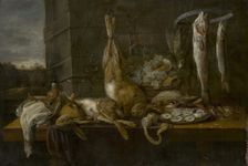Still life of dead game, 1657. Creator: Peeter van den Bemden