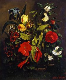 Still Life of Flowers 1863. Artist: Gustave Courbet