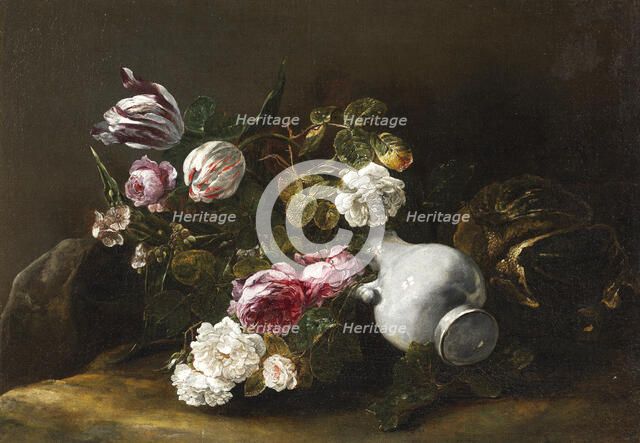 Still Life of Flowers and an Overturned Jug,  c.1659. Creator: Jan Fyt.