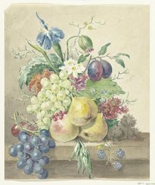 Still life of flowers and fruits, 1775-1833. Creator: Jean Bernard