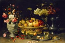 Still Life of Fruit and Flowers, 1608-1621. Artist: Clara Peeters