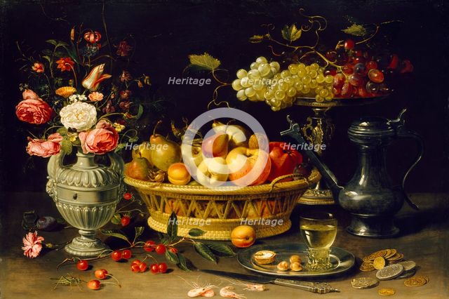 Still Life of Fruit and Flowers, 1608-1621. Artist: Clara Peeters.