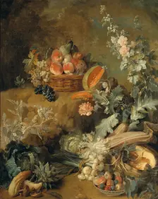 Still Life of Fruits and Vegetables ("Earth"), 1721. Creator: Jean-Baptiste Oudry