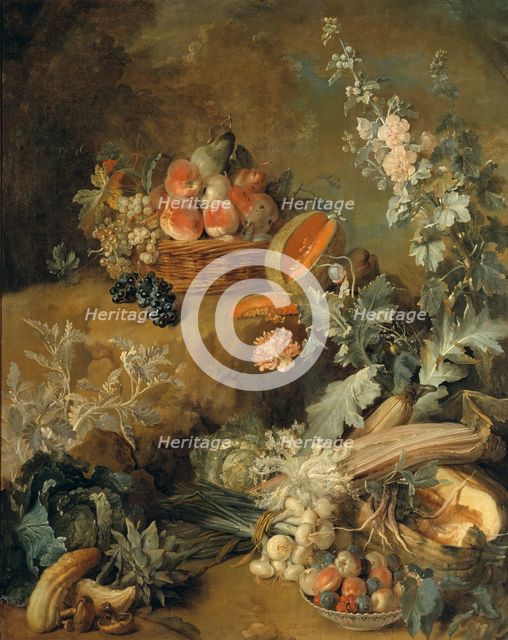 Still Life of Fruits and Vegetables ("Earth"), 1721. Creator: Jean-Baptiste Oudry.