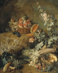 Still Life of Fruits and Vegetables ("Earth"), 1721. Creator: Jean-Baptiste Oudry