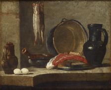 Still Life of Kitchen Utensils, c1733-1734. Artist: Jean-Simeon Chardin