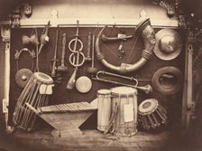 Still Life of Musical Instruments, c. 1863. Creator: Edmond Lebel