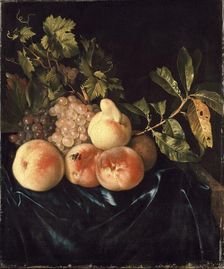 Still Life of Peaches and Grapes, 1705. Artist: Willem Frederiksz van Royen