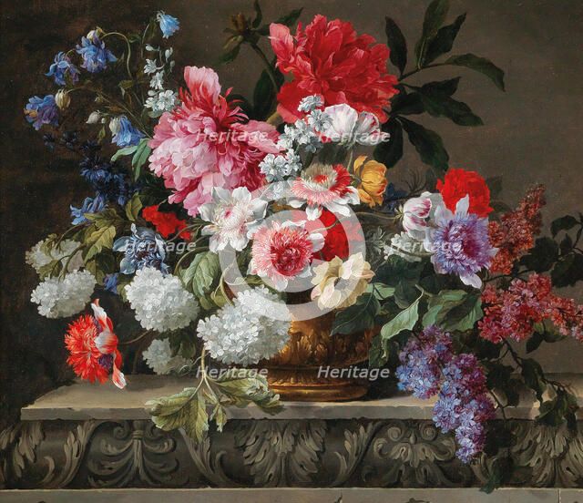 Still life of roses, tulips, anemones and lilac, Second Half of the 17th cen. Creator: Baudesson, Nicolas (1611-1680).