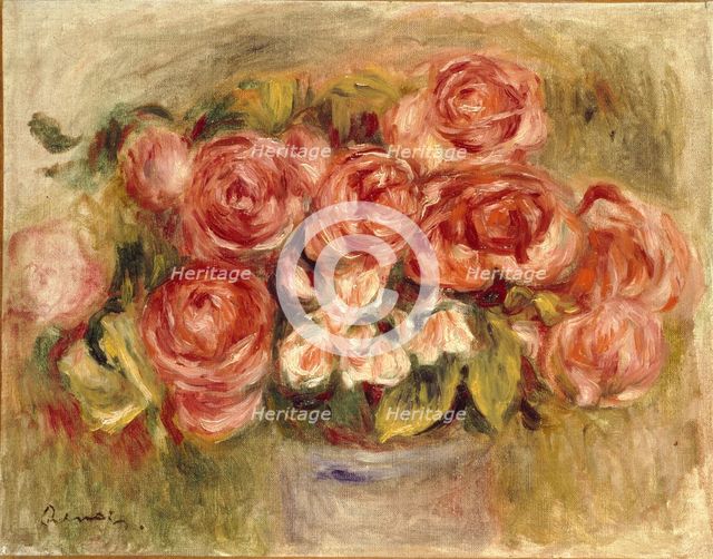 Still Life of Roses in a Vase, 1880s and 1890s. Artist: Pierre-Auguste Renoir.