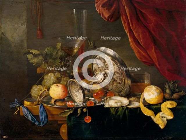 Still Life on a Wooden Table (Mesa), 1650. Creator: Jan Davidsz de Heem.