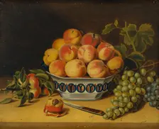 Still Life: Peaches and Grapes, ca. 1825. Creator: John Archibald Woodside