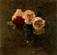 Still Life: pink and red Roses, 1886. Artist: Henri Fantin-Latour