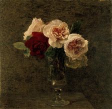 Still Life: pink and red Roses, 1886. Artist: Henri Fantin-Latour