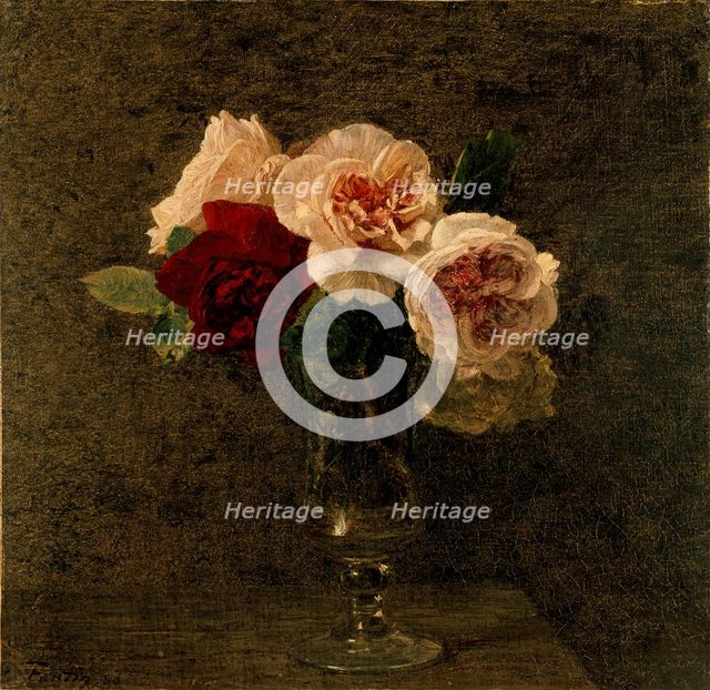 Still Life: pink and red Roses, 1886. Artist: Henri Fantin-Latour.