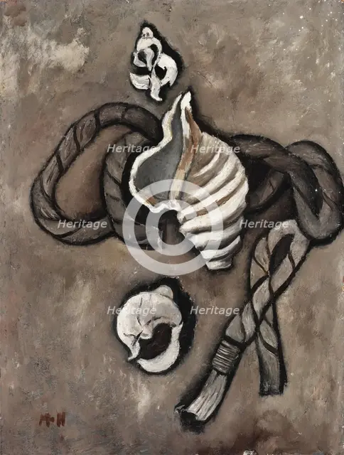 Still Life: Rope and Shells, 1936. Creator: Marsden Hartley.
