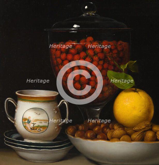 Still Life - Strawberries, Nuts, &c., 1822. Creator: Raphaelle Peale.