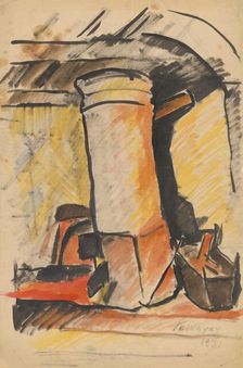 Still life - study for a painting, 1931. Creator: Zolo Palugyay