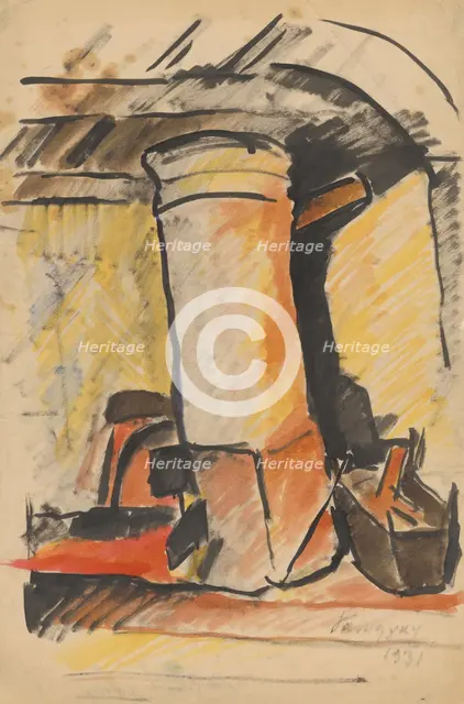 Still life - study for a painting, 1931. Creator: Zolo Palugyay.