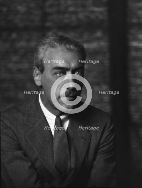 Stiller, Mauritz, Mr., portrait photograph, 1927 Creator: Arnold Genthe.